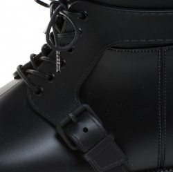 Pre Owned بوت جيفنشي رايدنغ مطاط أسود برباط مقاس 41