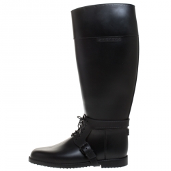 Pre Owned بوت جيفنشي رايدنغ مطاط أسود برباط مقاس 41