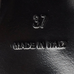 Pre Owned Givenchy Black Leather Shark Lock Cowboy Knee Length Boots Size 37