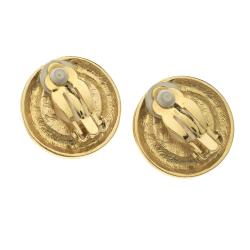 Givenchy Faux Pearl Gold Tone Round Clip-on Stud Earrings