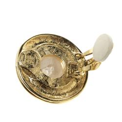Givenchy Faux Pearl Gold Tone Round Clip-on Stud Earrings