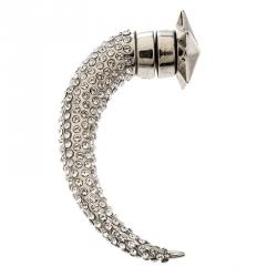 Pre Owned Givenchy Star Shark Tooth Crystal Embellished Silver Tone Single Stud Earring