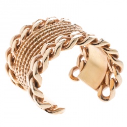 Pre Owned Givenchy Armadillo Rose Gold Tone Open Cuff Bracelet
