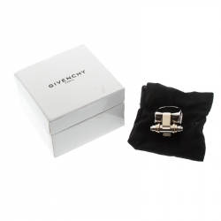 Givenchy Obsedia Two Tone Metal Bar Ring Size 56