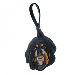 Pre Owned Givenchy Grey Multicolor Leather Rottweiler Bag Charm