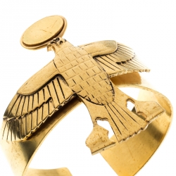Givenchy Falcon Textured Gold Tone Armlet Cuff Bracelet