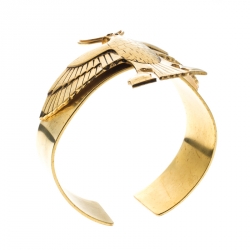 Givenchy Falcon Textured Gold Tone Armlet Cuff Bracelet