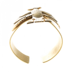 Givenchy Falcon Textured Gold Tone Armlet Cuff Bracelet