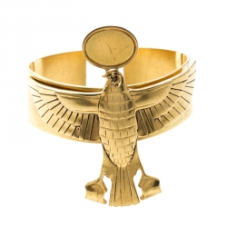 Givenchy Falcon Textured Gold Tone Armlet Cuff Bracelet