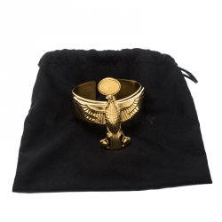 Givenchy Falcon Textured Gold Tone Armlet Cuff Bracelet