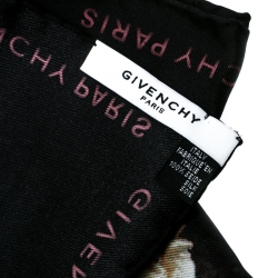 Givenchy Black Degrade Roses Faded Printed Silk Square Scarf