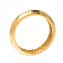 Givenchy Gold Tone Logo Bangle