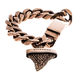Givenchy Rose Gold Tone Crystal Paved Shark Tooth Chain Bracelet