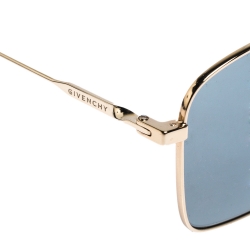 Givenchy Gold/Grey Silver Mirrored GV7092/S J5GT4 Square Sunglasses