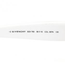 Pre Owned Givenchy White Squared Cat Eye Womens Sunglasses