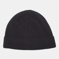 Pre Owned Givenchy Black Logo Print Cotton Knit Beanie 