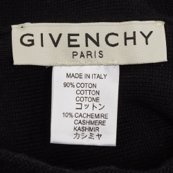 Pre Owned Givenchy Black Logo Print Cotton Knit Beanie 