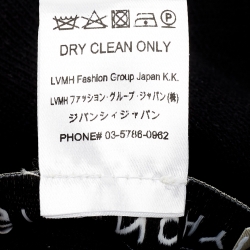 Pre Owned Givenchy Black Logo Print Cotton Knit Beanie 