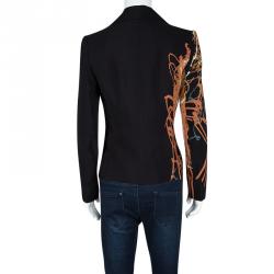 Givenchy Couture Black Digital Printed Sleeve Detail Blazer S
