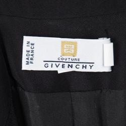 Givenchy Couture Black Digital Printed Sleeve Detail Blazer S