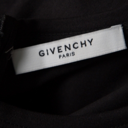 Pre Owned Givenchy Black Floral Printed Jersey Long Sleeve Bodycon Dress M