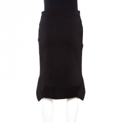 Givenchy Black Stretch Knit Asymmetric Hem Techno Cady Skirt M