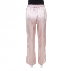 Givenchy Dusty Rose Satin Silk Elasticized Waist Straight Fit Pants M