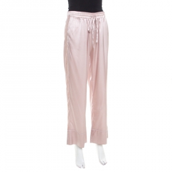 Givenchy Dusty Rose Satin Silk Elasticized Waist Straight Fit Pants M