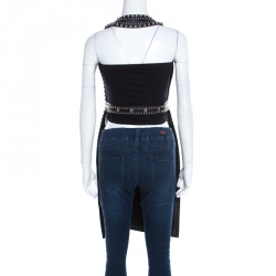 Givenchy Colorblock Paneled Studded Leather Backless Vest S