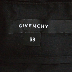 Pre Owned Givenchy Black Silk Embellished Pocket Detail Cropped Trousers M