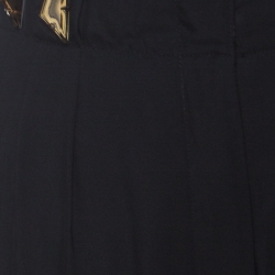 Pre Owned Givenchy Black Silk Embellished Pocket Detail Cropped Trousers M