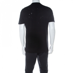 Pre Owned Givenchy Black Logo Print Cotton Oversized Distressed T-shirt XS