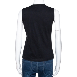 Givenchy Black Foil Logo Print Cotton Sleeveless T-Shirt M