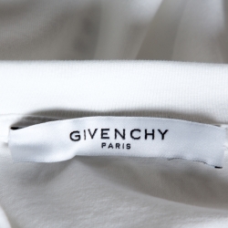 Pre Owned Givenchy White Cotton Logo Print Crew Neck T-Shirt M 