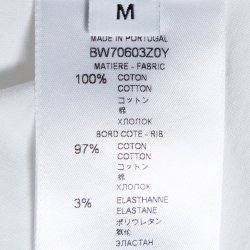 Pre Owned Givenchy White Cotton Logo Print Crew Neck T-Shirt M 