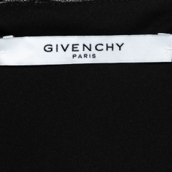 Pre Owned Givenchy Black Crepe & Beaded Tulle Tie-Back Midi Dress L