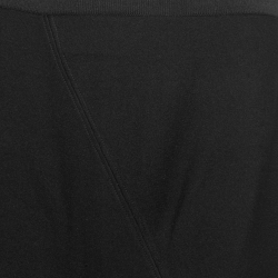 Pre Owned Givenchy Black Knit Lace Paneled Midi Skirt S