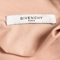 Pre Owned Givenchy Light Pink Cotton Logo T-Shirt XS