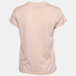Pre Owned Givenchy Light Pink Cotton Logo T-Shirt XS