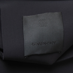 Pre Owned Givenchy Black Logo Detail Stretch Knit Short Sleeve Cropped Top S