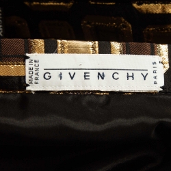 Pre Owned Givenchy Vintage Gold Jacquard Skirt Blazer Set S