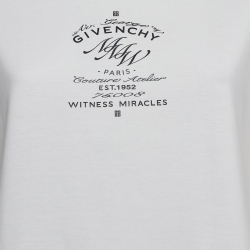 Givenchy White MMW Printed Cotton Knit Short Sleeve T-Shirt XS