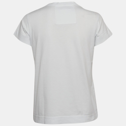 Givenchy White MMW Printed Cotton Knit Short Sleeve T-Shirt XS