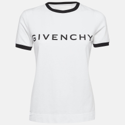 Givenchy White Logo Print Cotton Jersey T-Shirt M