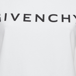 Givenchy White Logo Print Cotton Jersey T-Shirt M