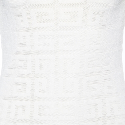 Givenchy Ivory 4G Motif Jacquard Knit Crew Neck T-Shirt XS