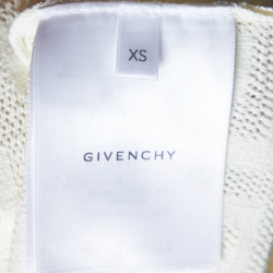 Givenchy Ivory 4G Motif Jacquard Knit Crew Neck T-Shirt XS