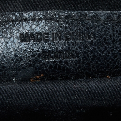 Pre Owned Givenchy Black Cracked Leather Ruched Satchel