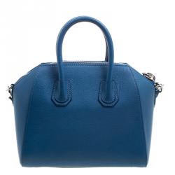 Pre Owned حقيبة جيفنشي أنتيغونا ميني جلد زرقاء