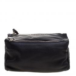 Pre Owned حقيبة كلتش للمعصم جيفنشي باندورا جلد سوداء